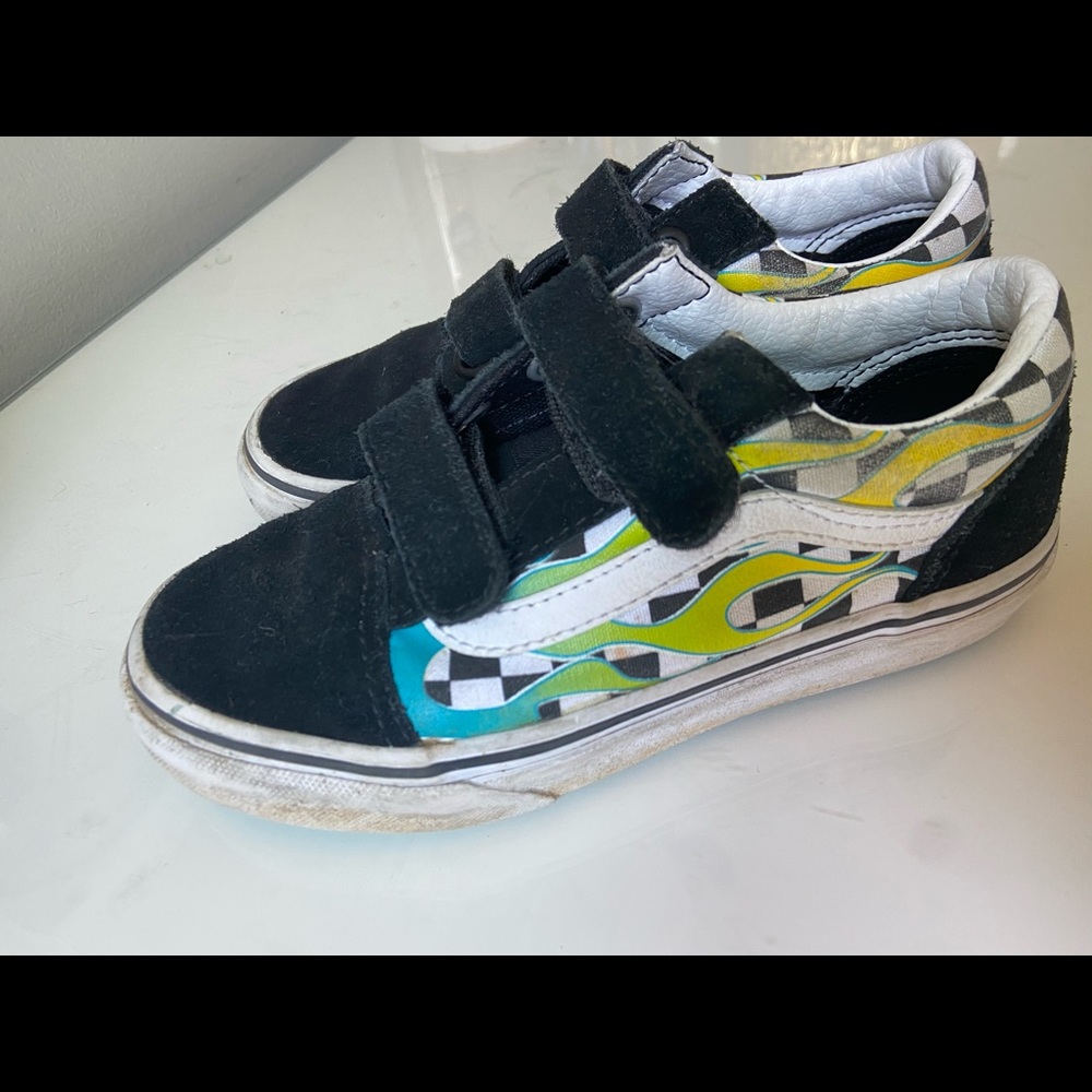 Boys Flame Vans size13